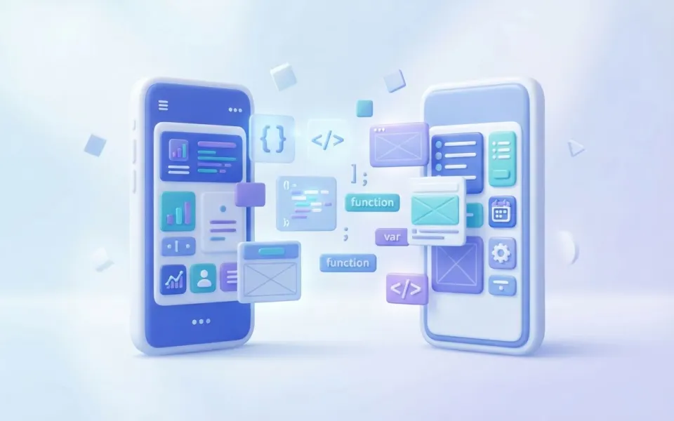 Illustration for: Native, Flutter or React Native: choosing how to build your mobile app